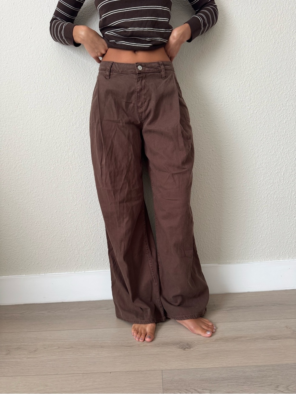 lola Brown Wide-Leg Chinos